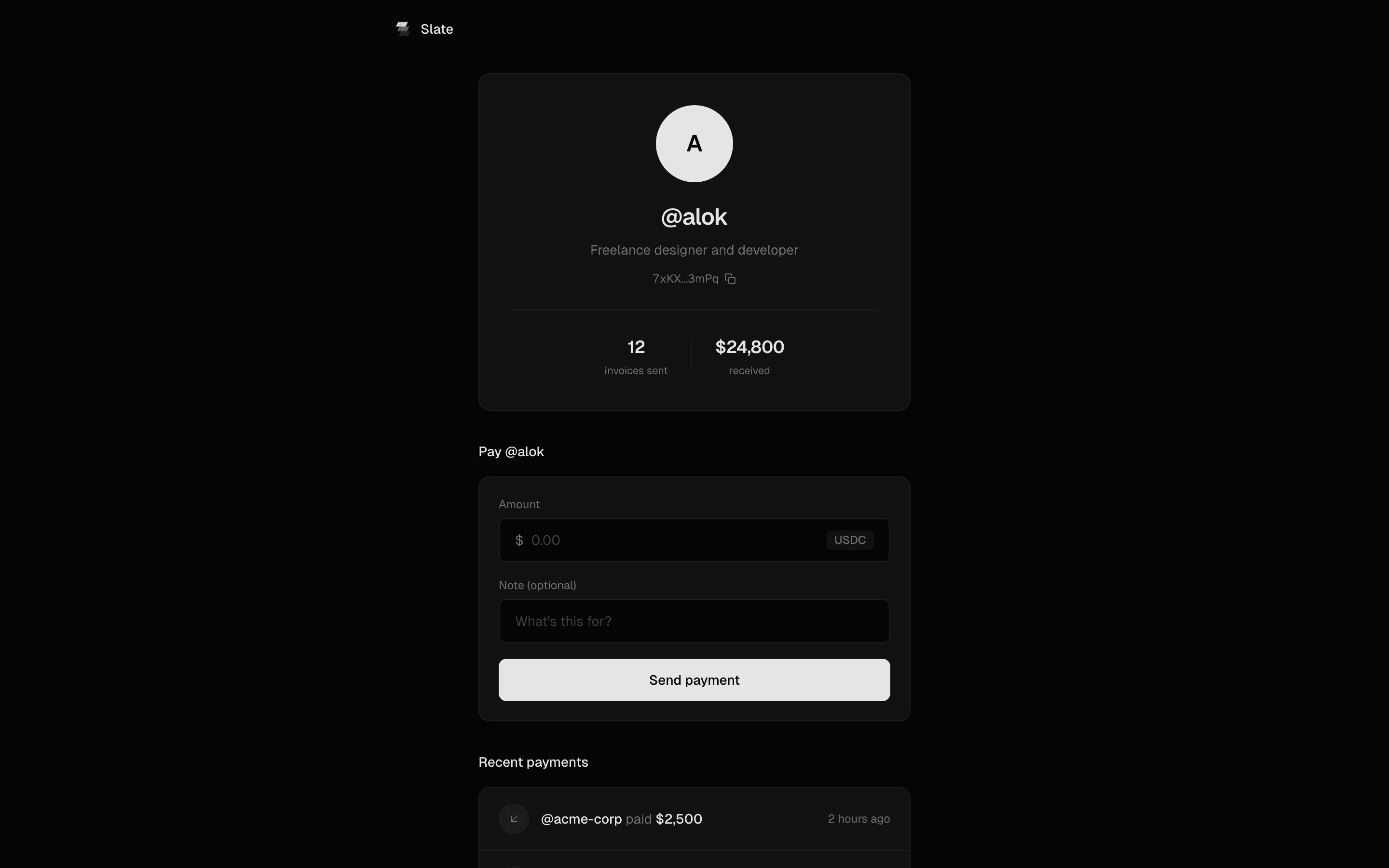 Username profile